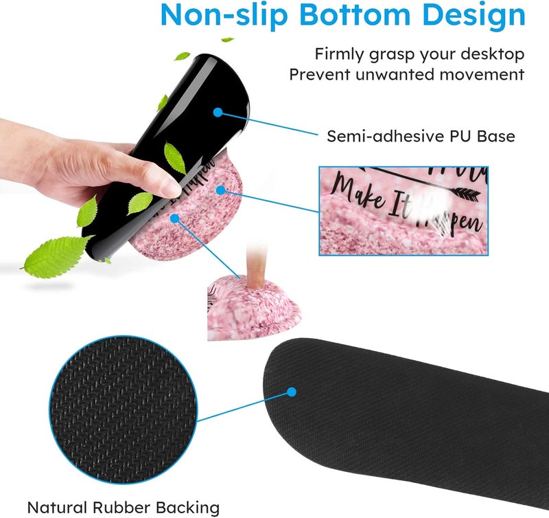iCasso Mouse Pad,Large Pink Desk Mat Set, 4in1 XXL Mousepad + Keyboard Wrist Rest+Mouse Wrist Rest+Coaster with Ergonomic Desk Pad for Home Office Table Computer Cover -Pink Stay Positive - Image 4